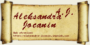 Aleksandra Jočanin vizit kartica